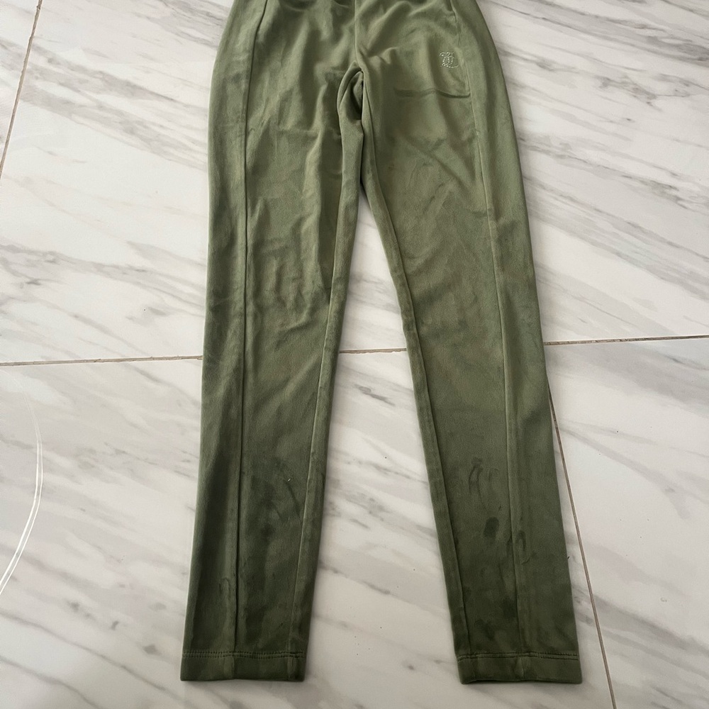 Juicy Couture Olive Green Velour Leggings